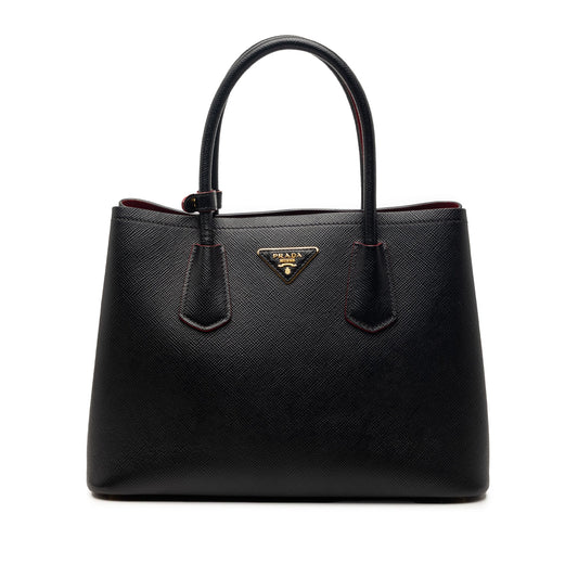 Small Saffiano Cuir Double Satchel