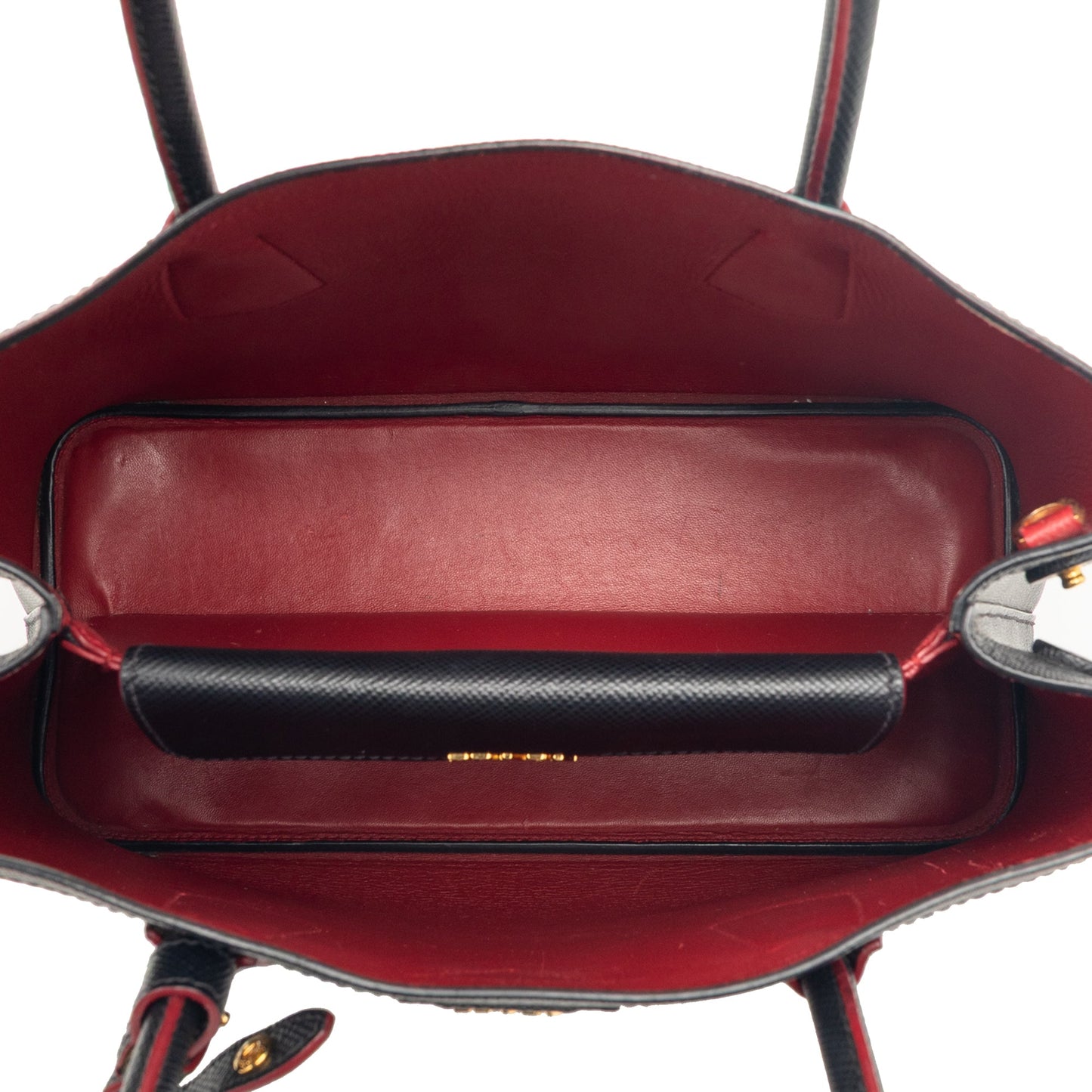 Small Saffiano Cuir Double Satchel