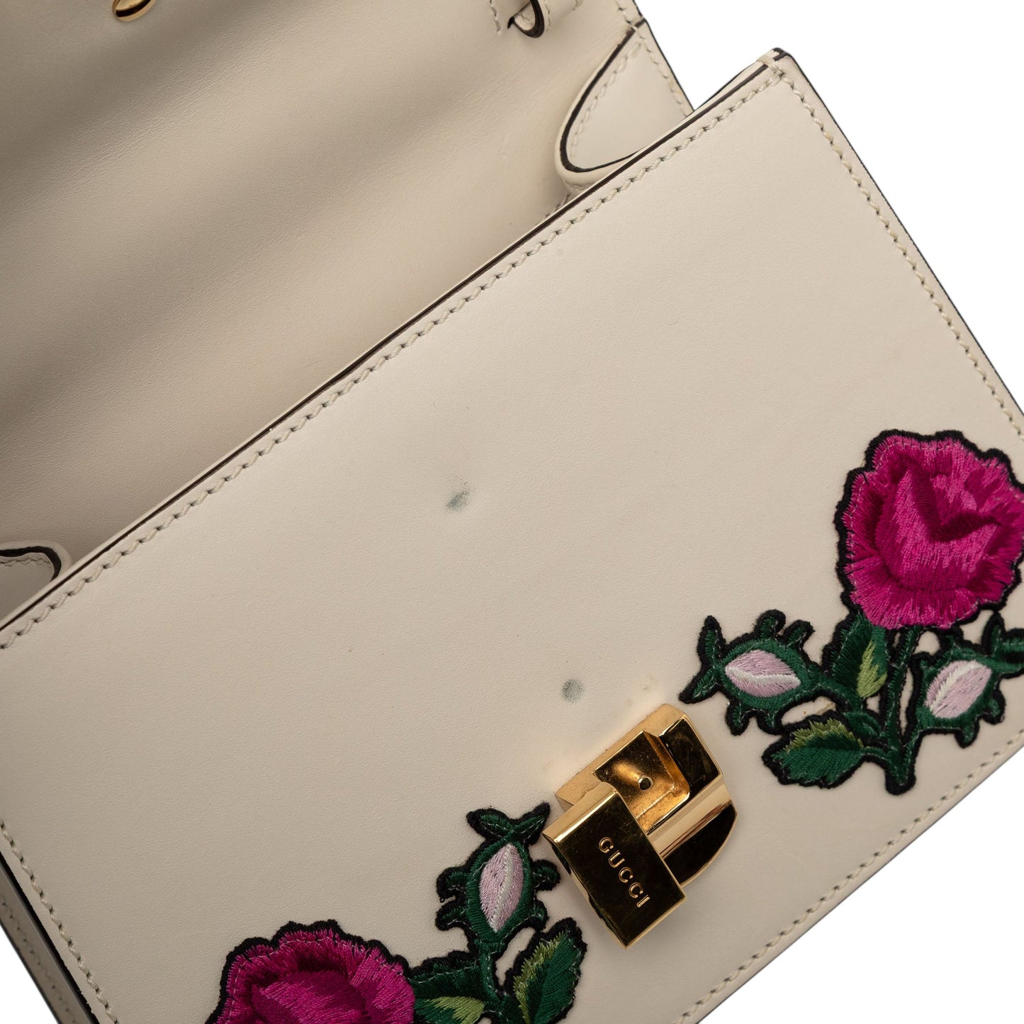 Gucci Mini Embroidered Leather Sylvie Satchel