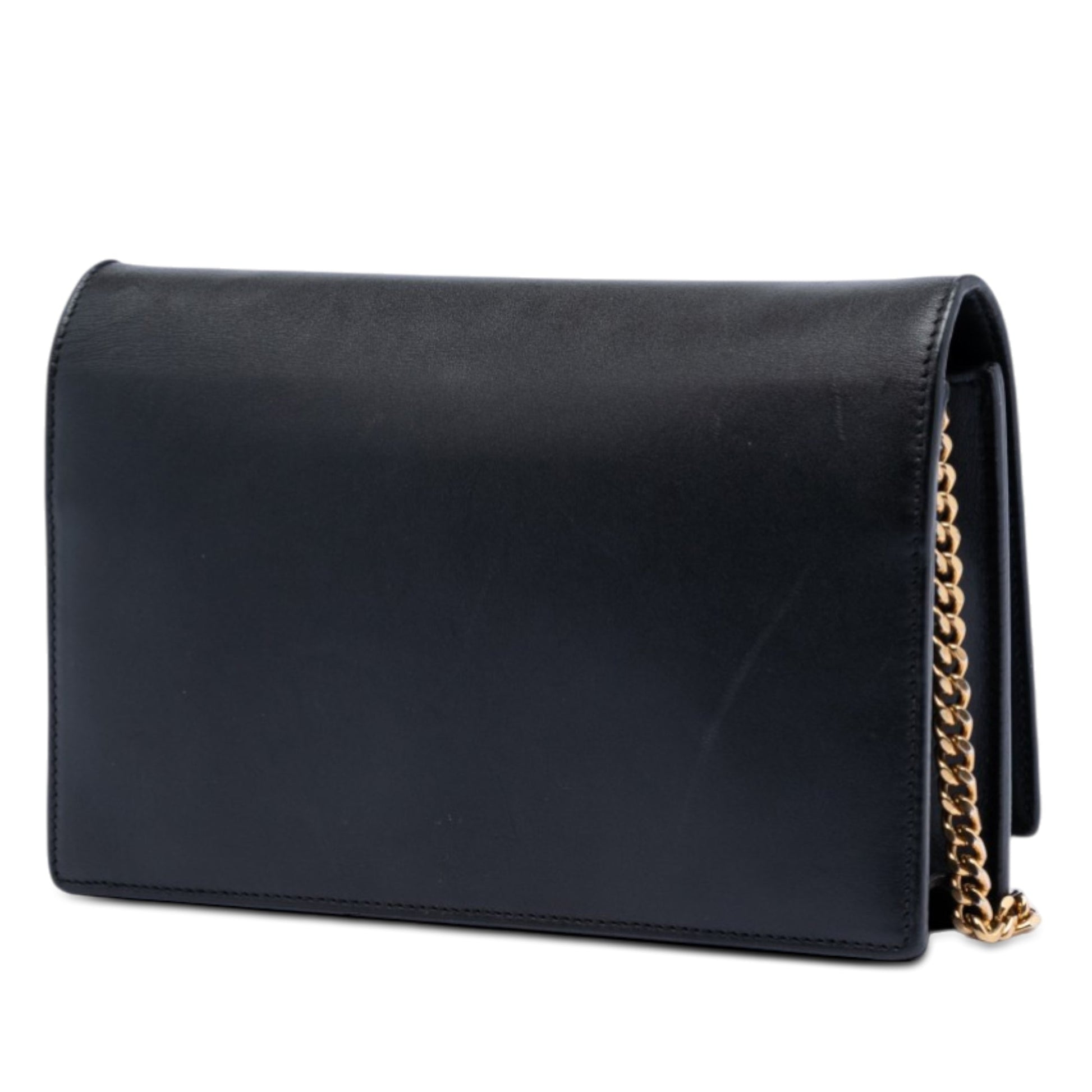 Saint Laurent Smooth Calfskin Monogram Kate Tassel Chain Wallet