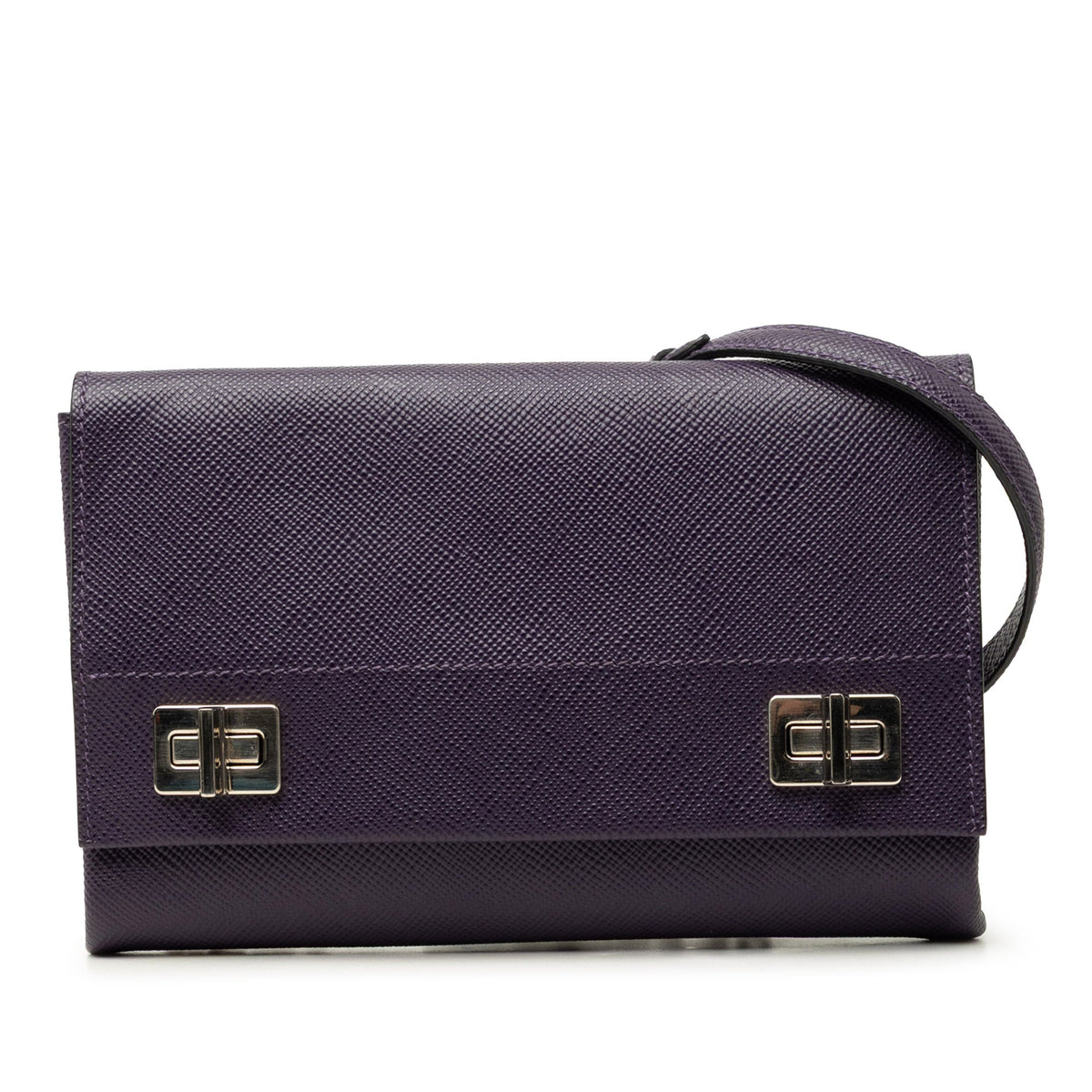 Prada Saffiano Cuir Twist Lock Chain Flap