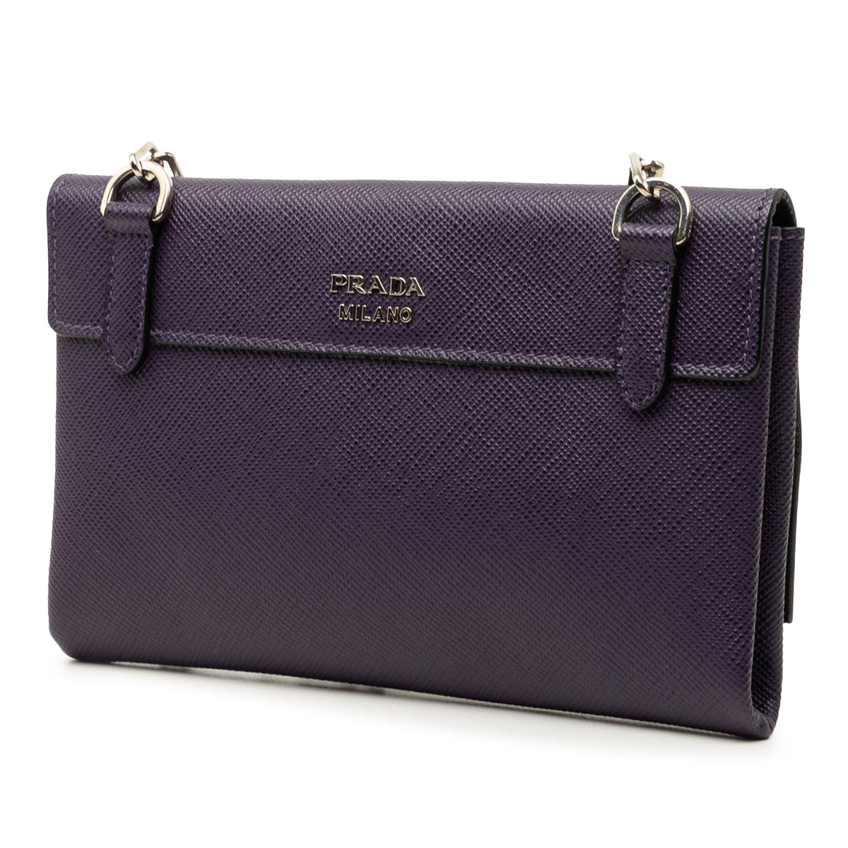 Prada Saffiano Cuir Twist Lock Chain Flap