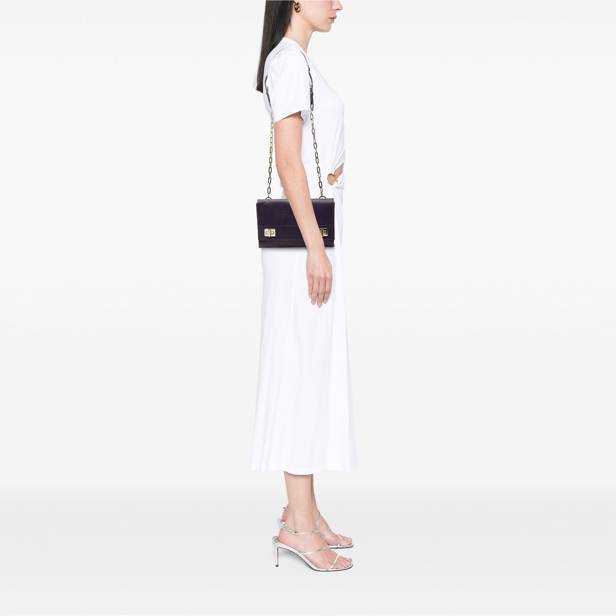 Prada Saffiano Cuir Twist Lock Chain Flap