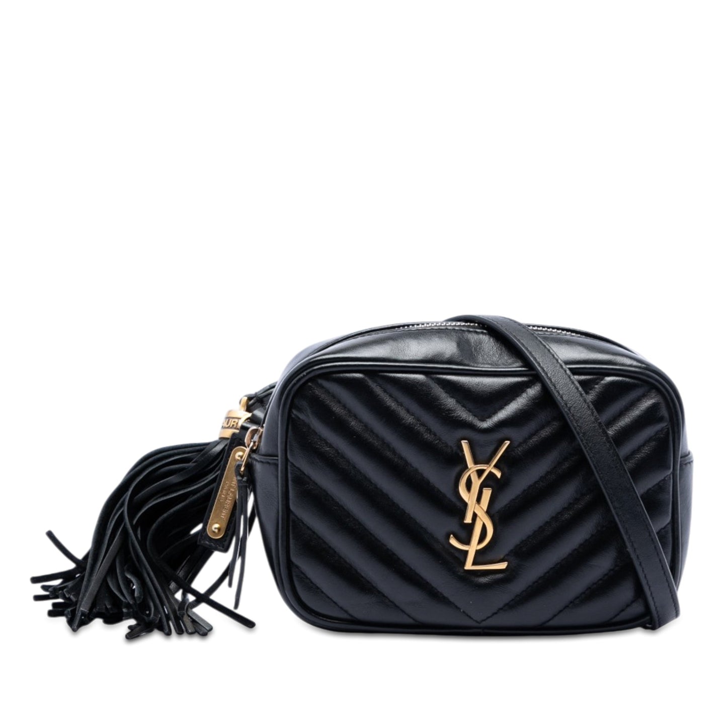 Saint Laurent Mini Matelasse Calfskin Monogram Lou Tassel Camera Bag
