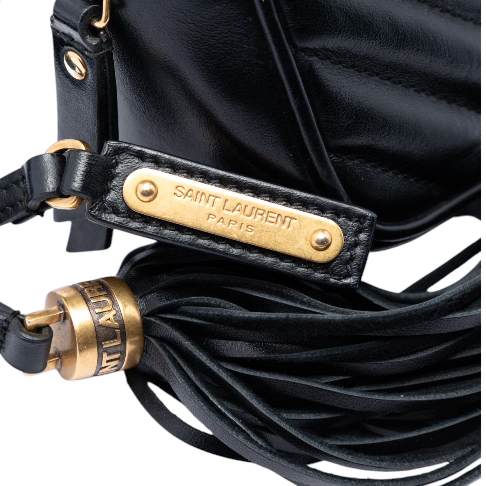 Saint Laurent Mini Matelasse Calfskin Monogram Lou Tassel Camera Bag