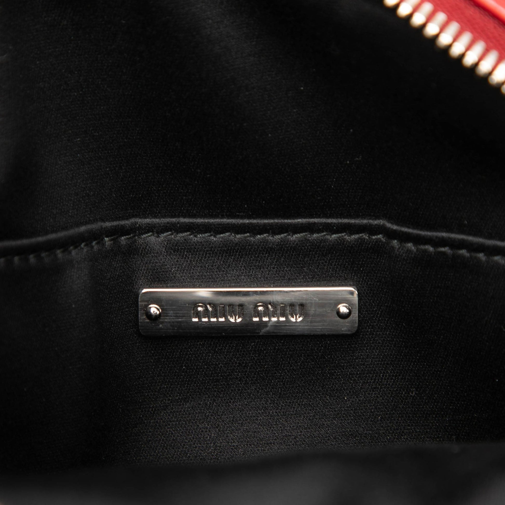 Miu Miu Vitello Soft Crystal Embellished Solitaire Camera Bag