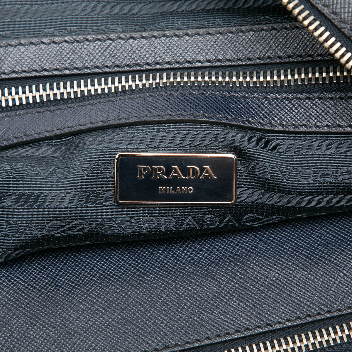 Prada Saffiano Cuir Travel Front Zip Pocket Briefcase
