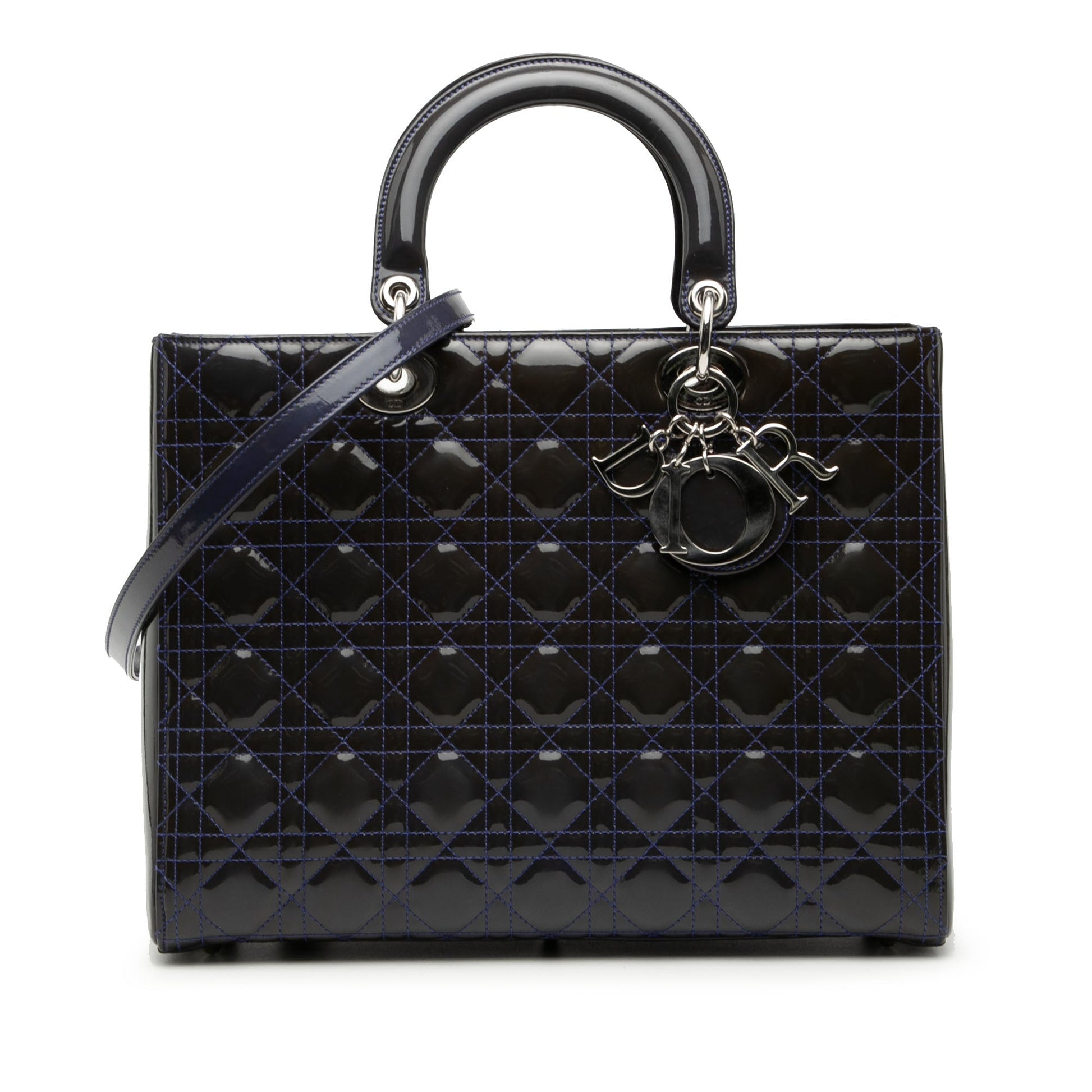 Dior Large Patent Cannage Lady Dior