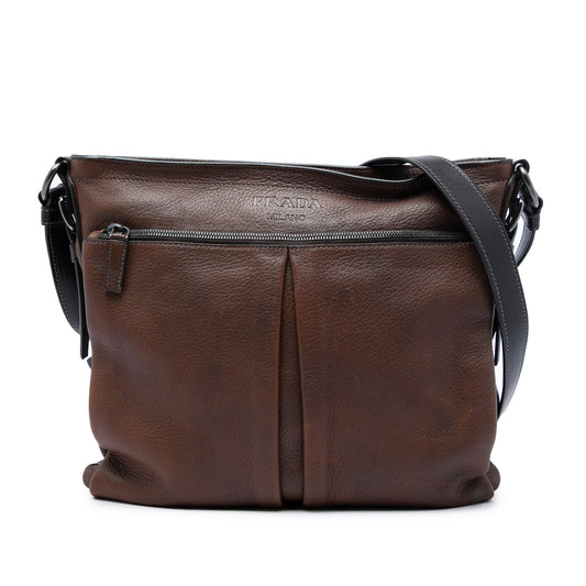 Prada Cervo Crossbody — Brown
