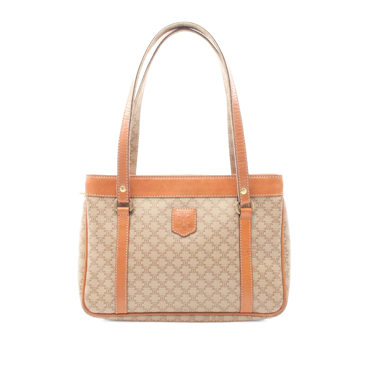 Celine Macadam Coated Canvas Tote — Beige