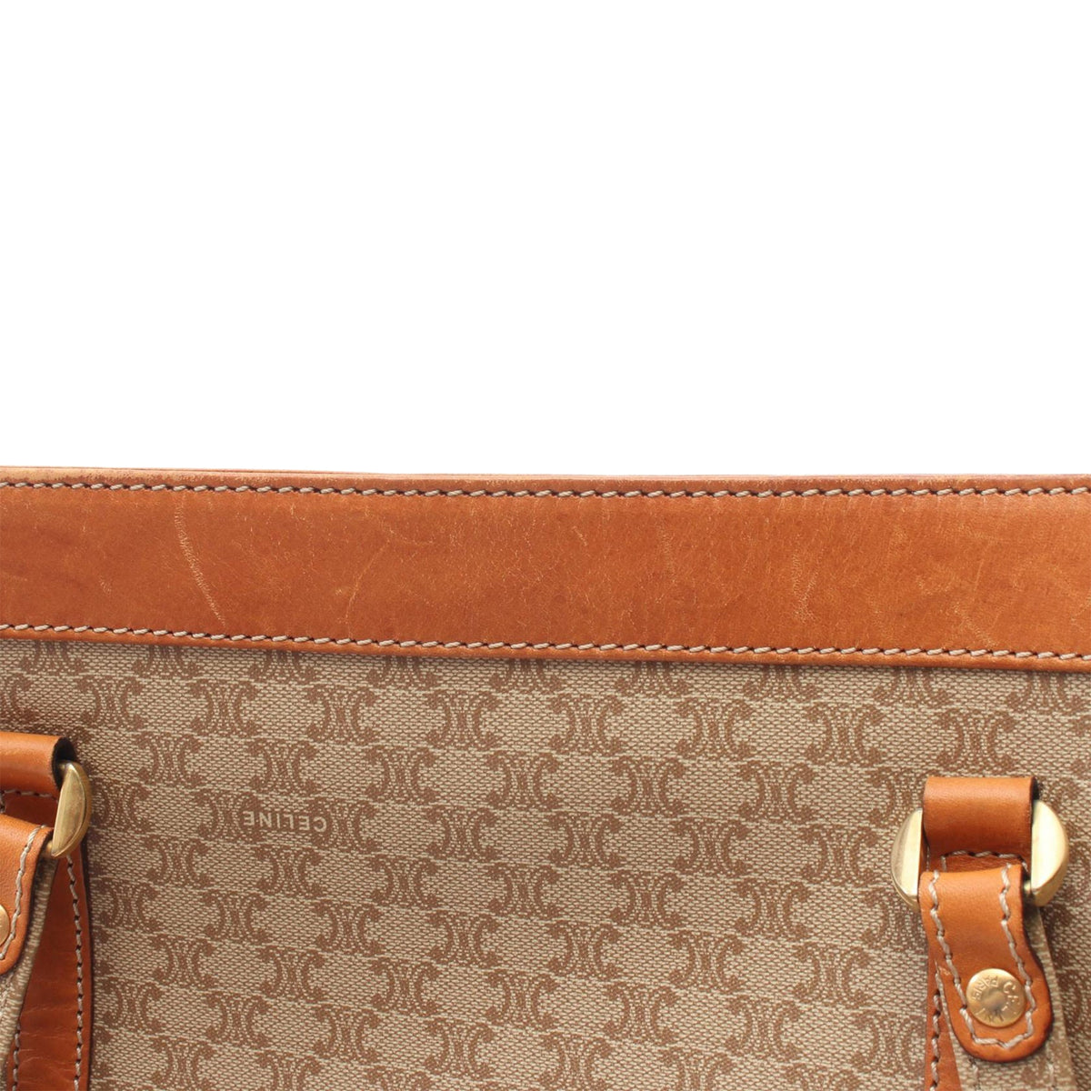Celine Macadam Coated Canvas Tote — Beige
