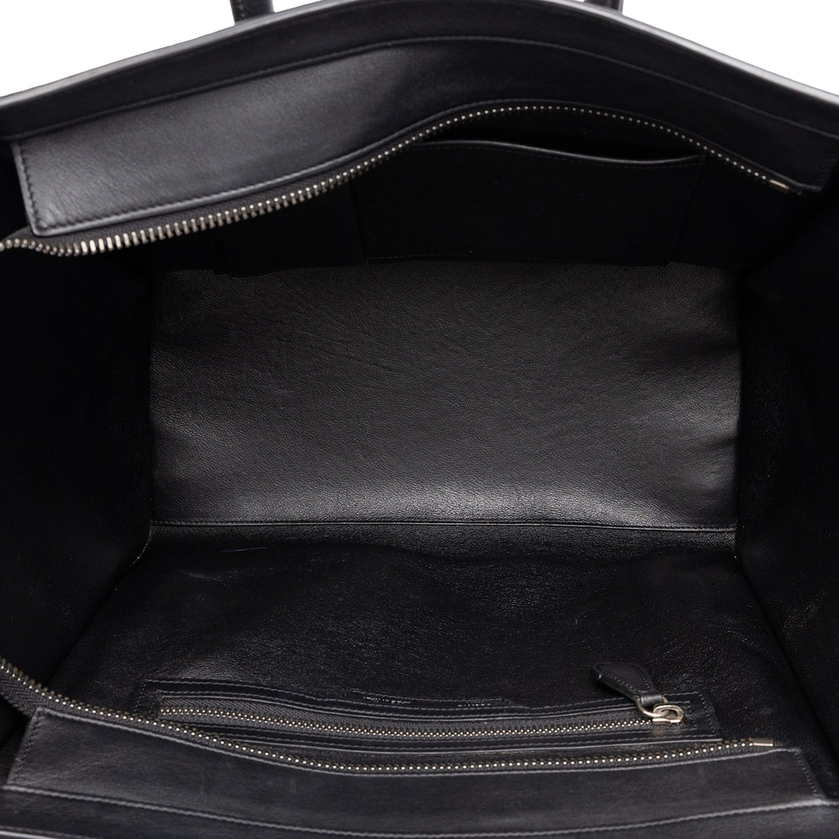 Celine Micro Tricolor Leather Luggage Tote — Blue