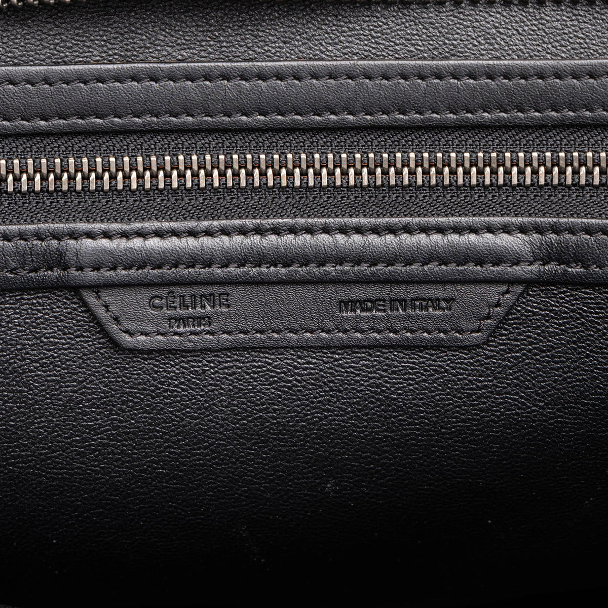 Celine Micro Tricolor Leather Luggage Tote — Blue