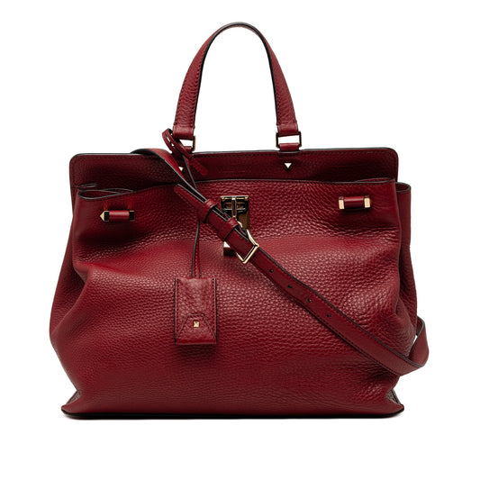 Valentino Large Pebbled Calfskin JoyLock Satchel