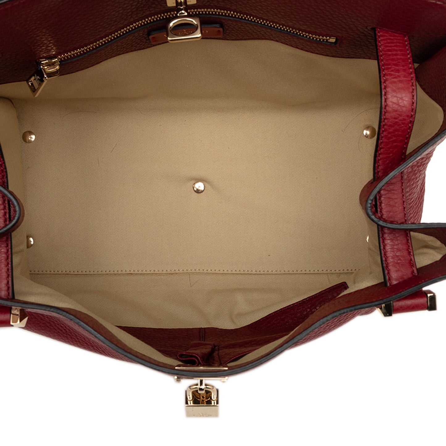 Valentino Large Pebbled Calfskin JoyLock Satchel