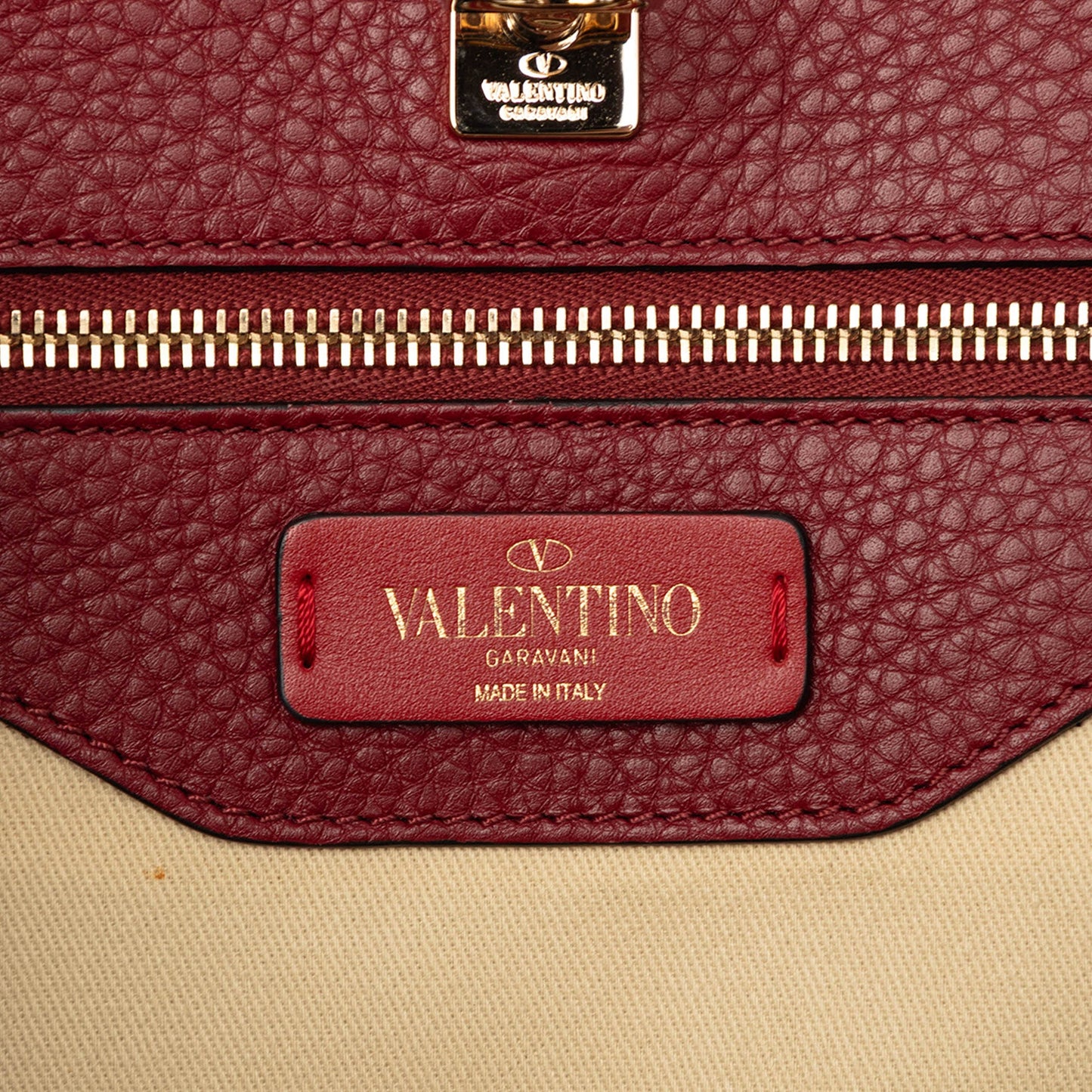 Valentino Large Pebbled Calfskin JoyLock Satchel