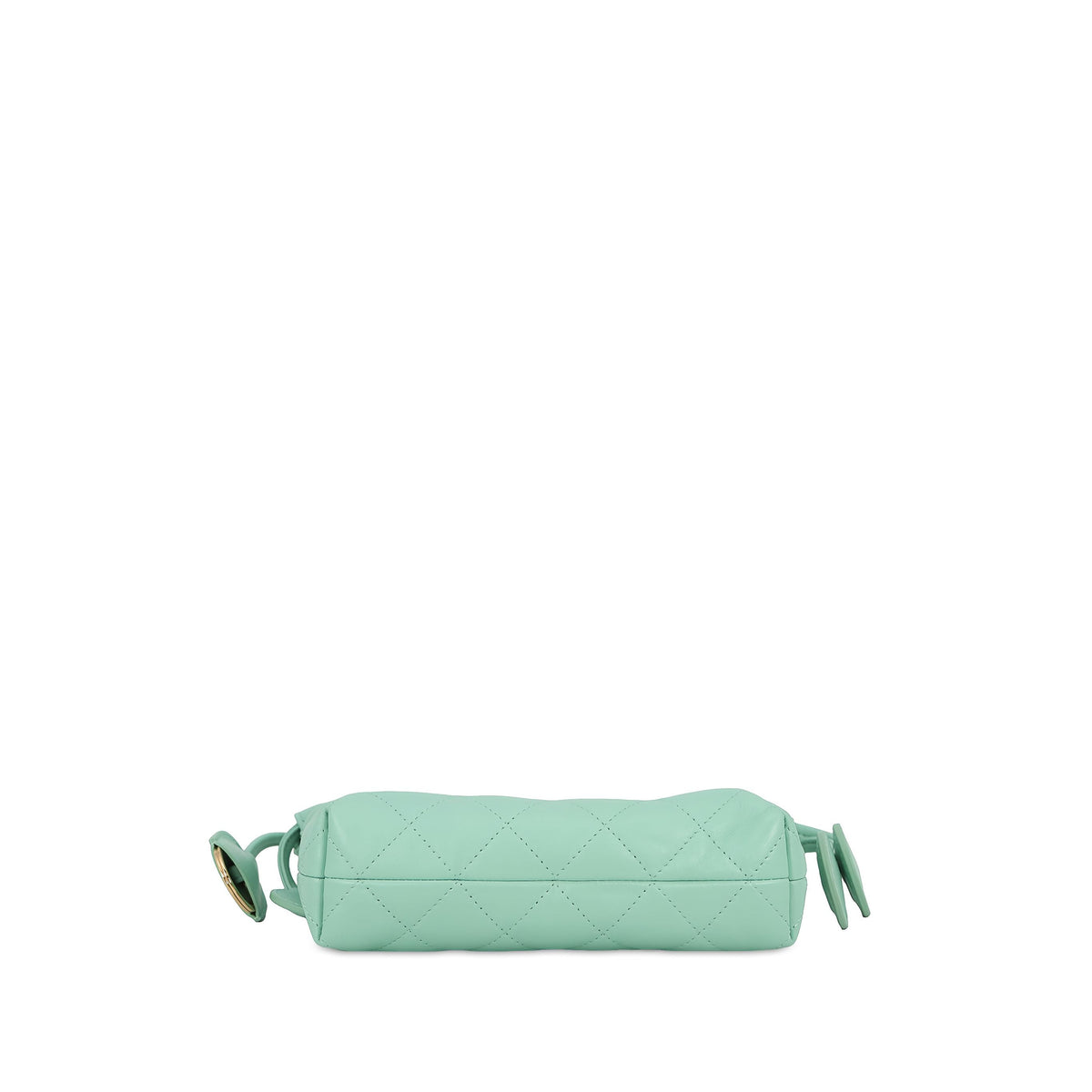 Chanel CC Quilted Lambskin Drawstring Clutch with Strap — Green