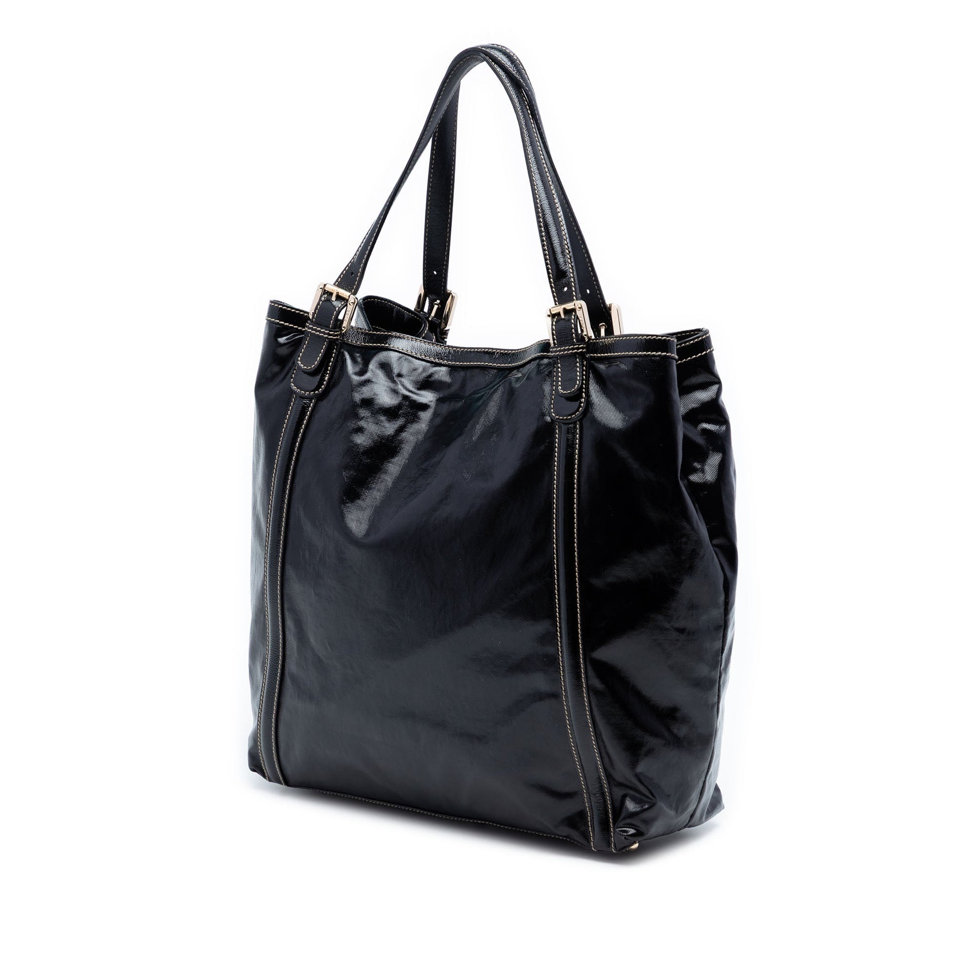 Gucci Patent Dialux Britt Web Tote