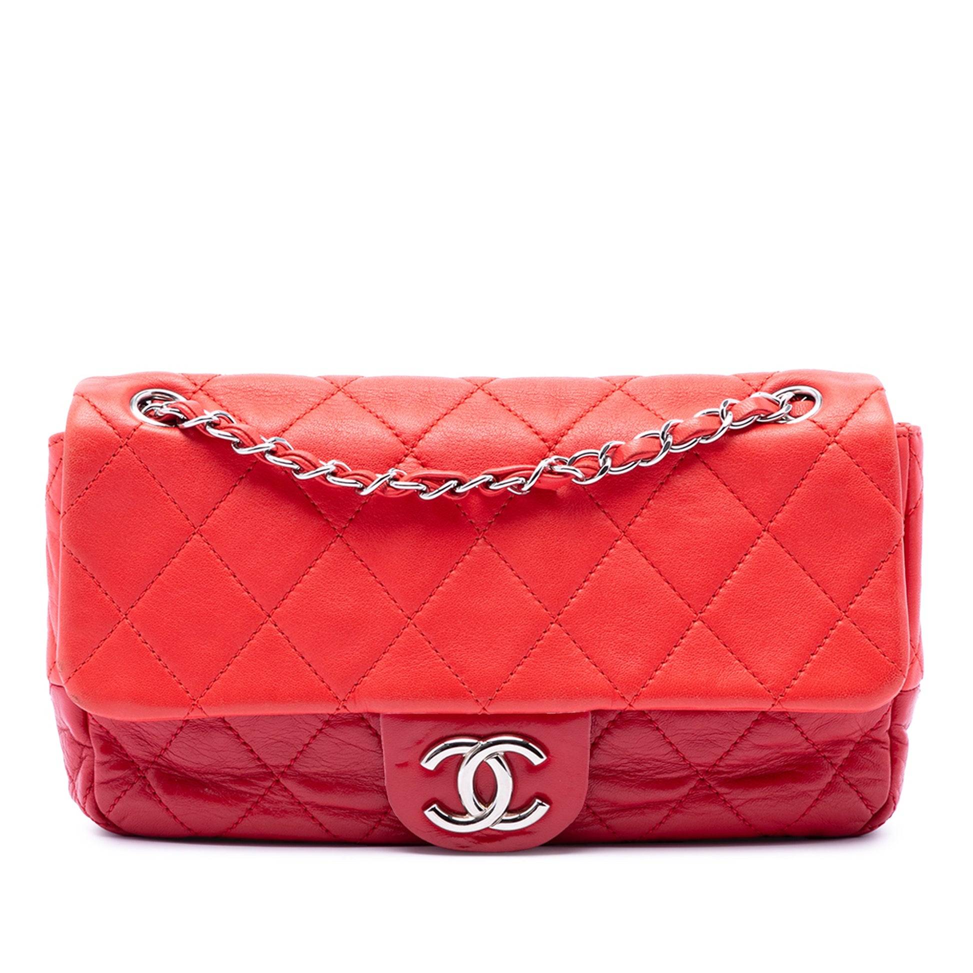 Chanel Medium Bicolor Lambskin and Calfskin CC Chain Flap