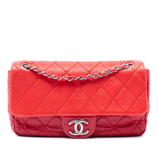Chanel Medium Bicolor Lambskin and Calfskin CC Chain Flap