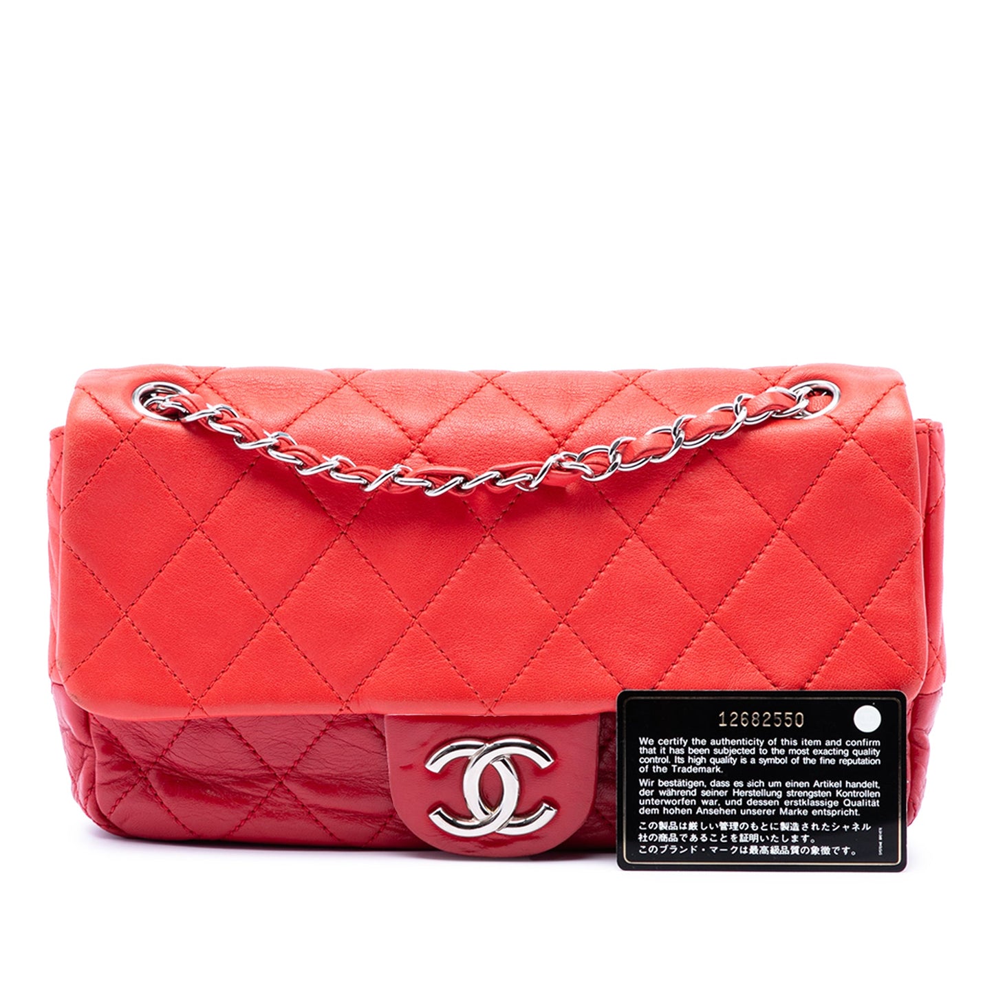 Chanel Medium Bicolor Lambskin and Calfskin CC Chain Flap