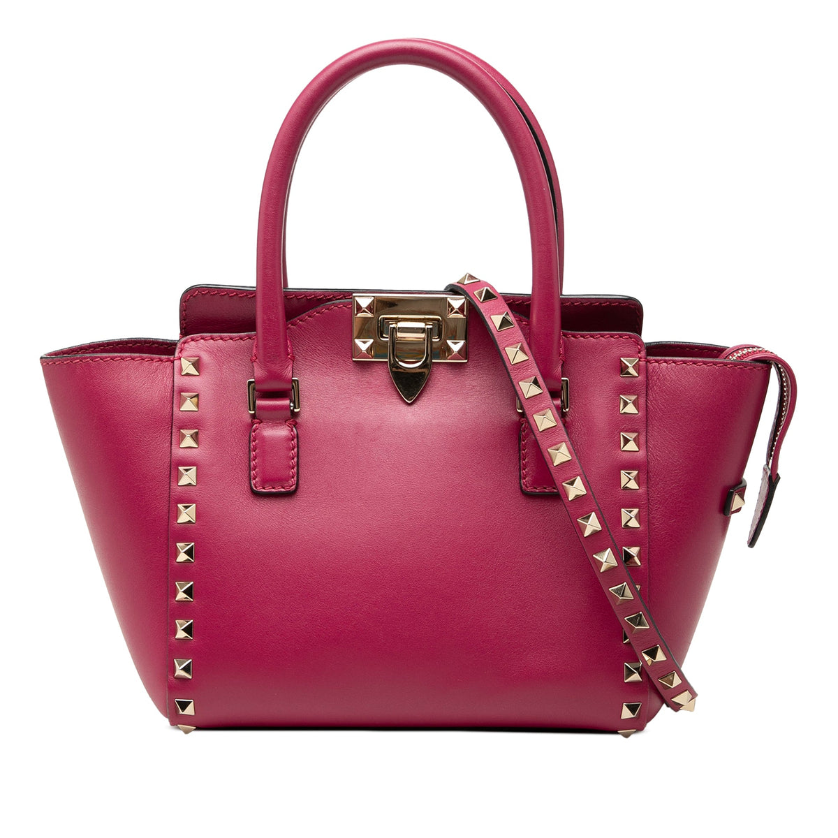 Valentino Mini Leather Rockstud Double Handle Tote