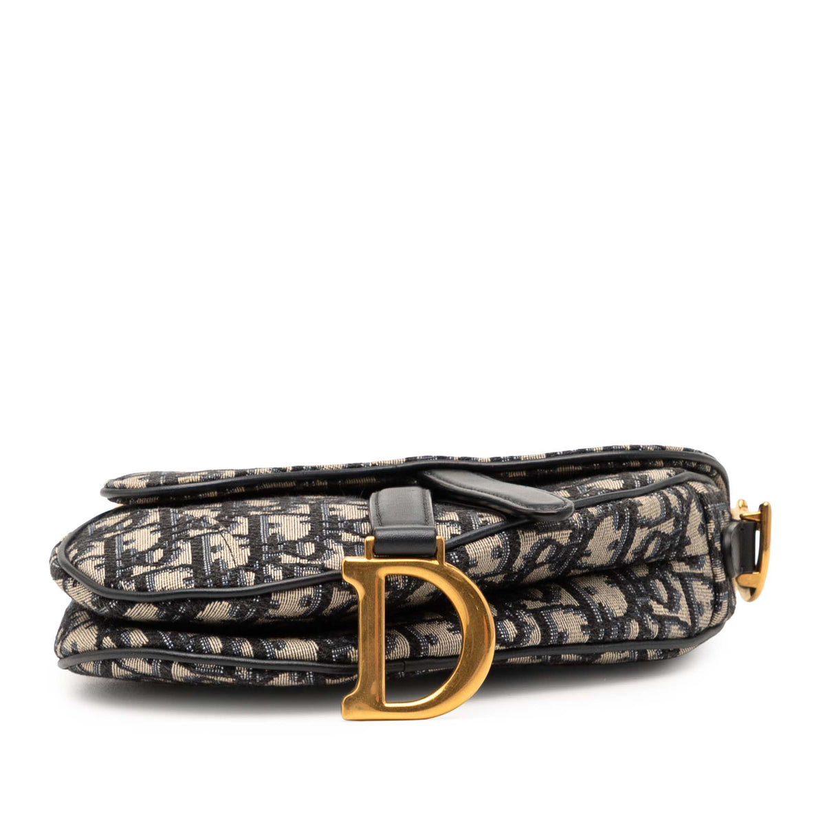 Dior Mini Oblique Canvas Saddle Bag — Blue