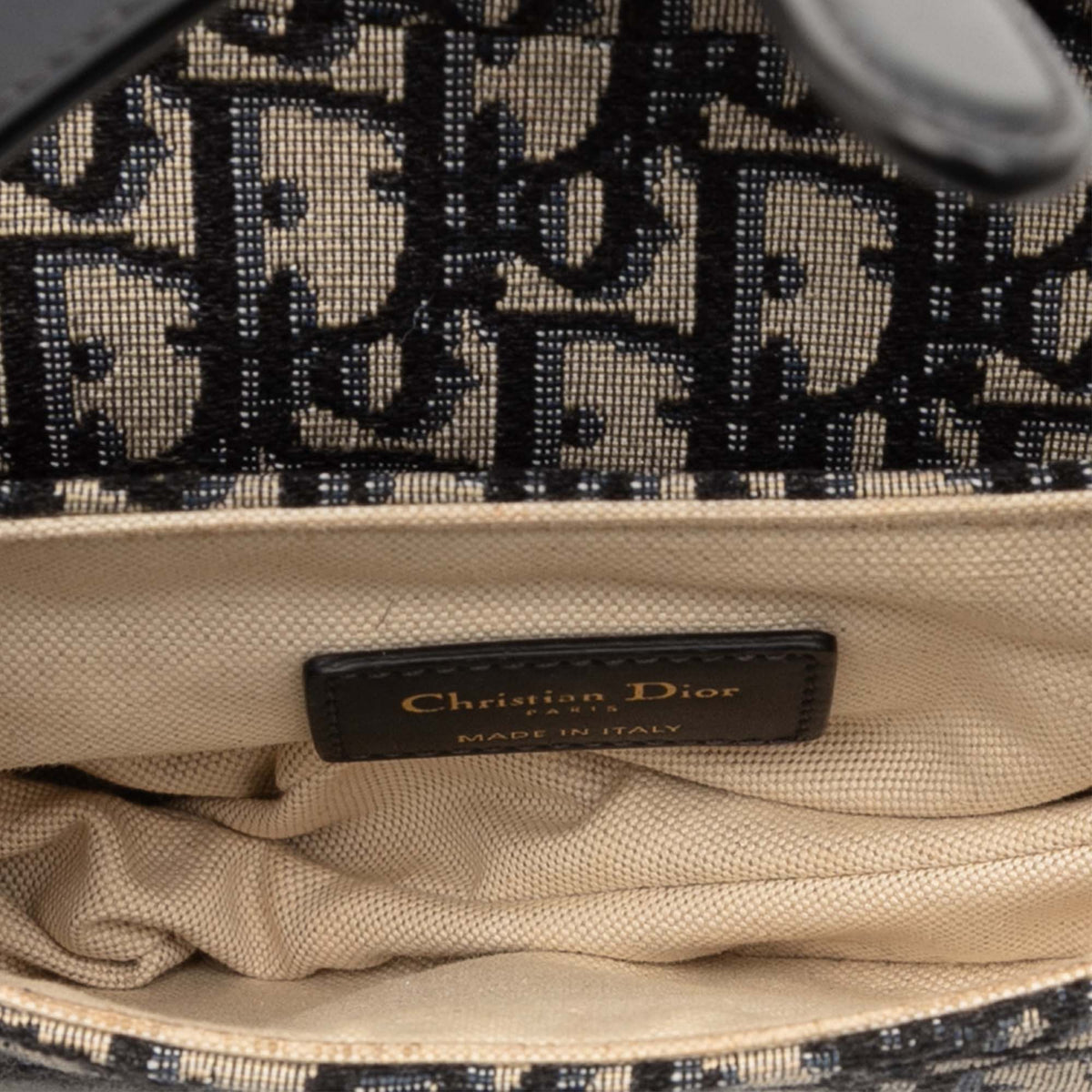 Dior Mini Oblique Canvas Saddle Bag — Blue