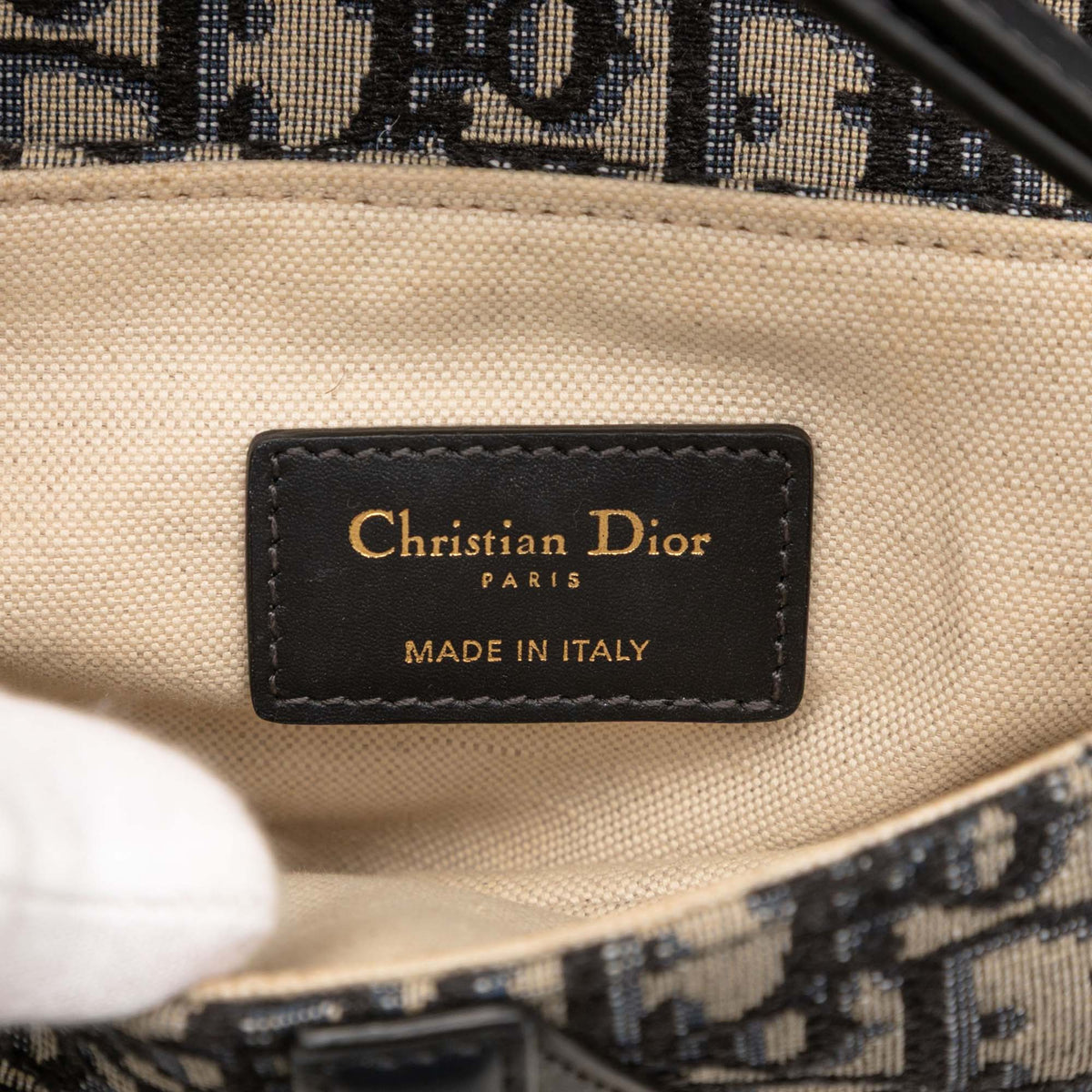 Dior Mini Oblique Canvas Saddle Bag — Blue