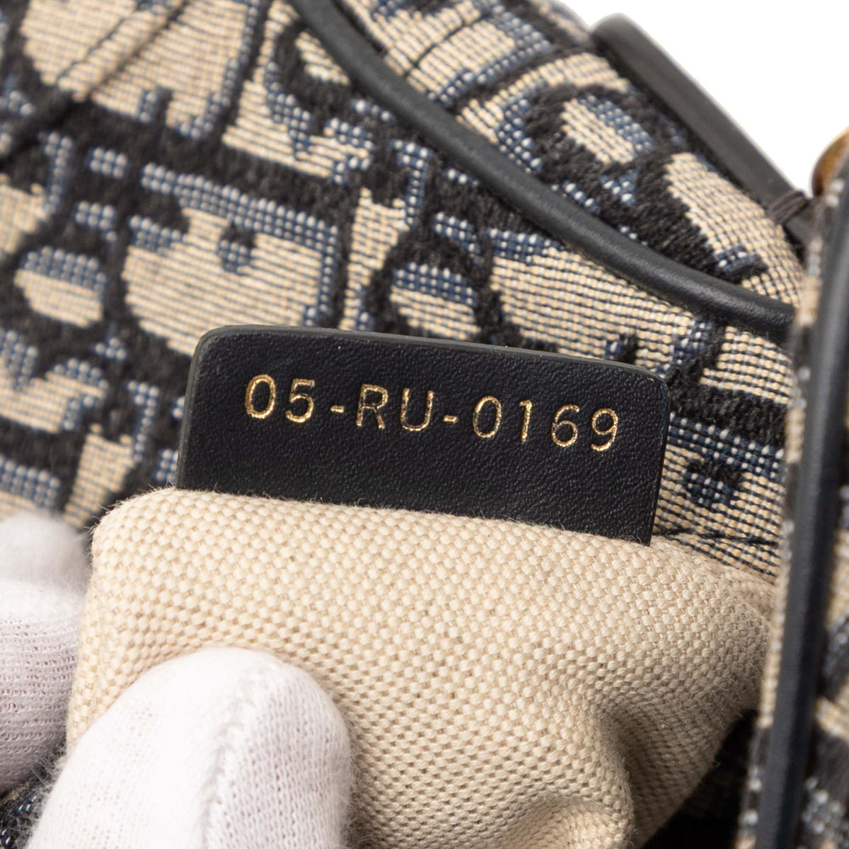 Dior Mini Oblique Canvas Saddle Bag — Blue