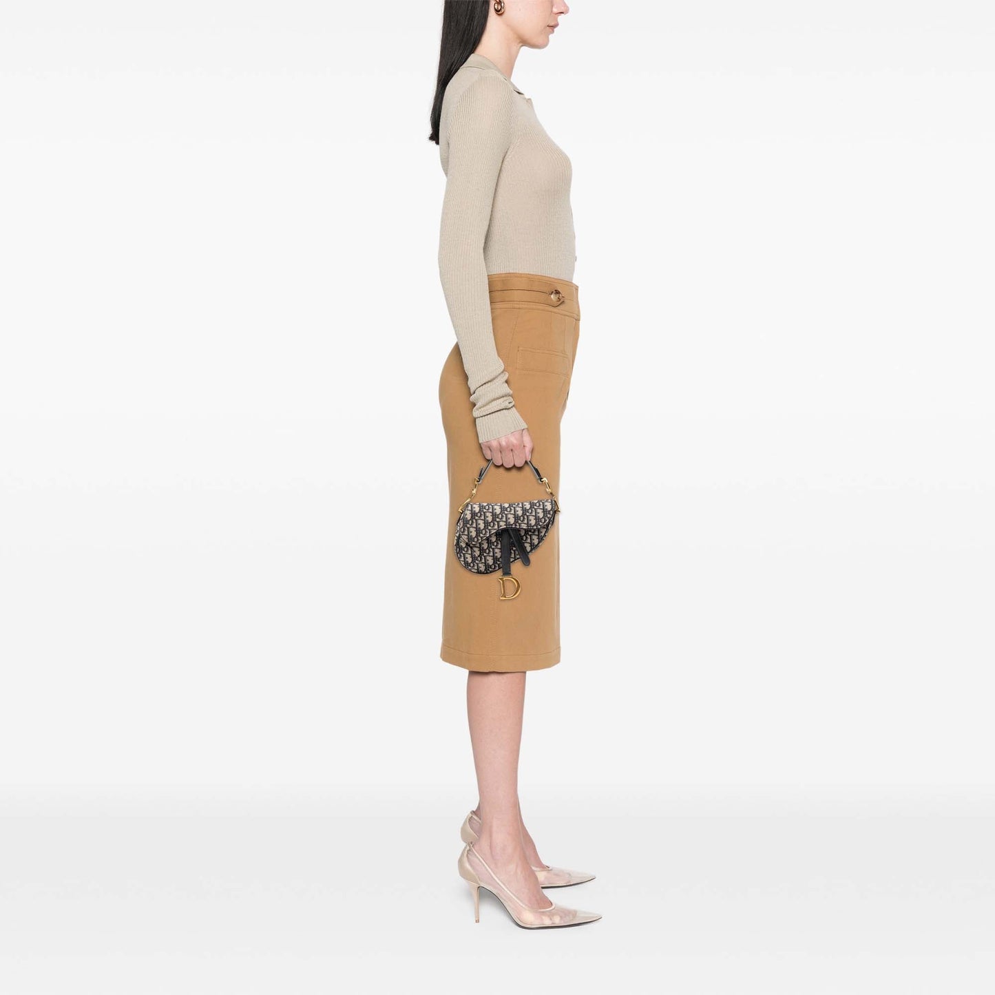 Dior Mini Oblique Canvas Saddle Bag