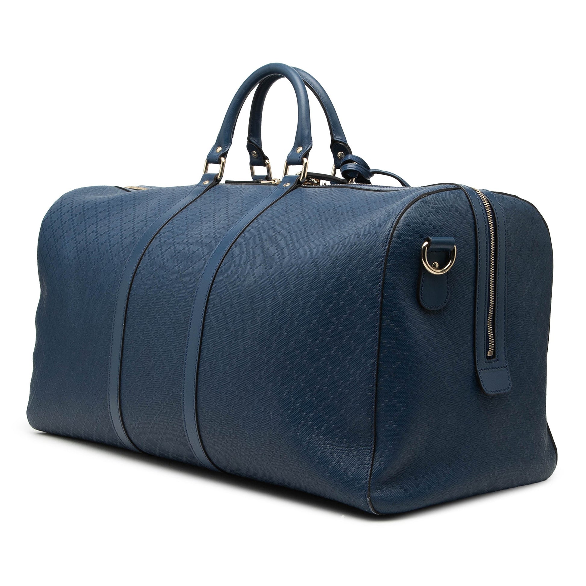 Large Diamante Bright Leather Carry On Duffle Bag
