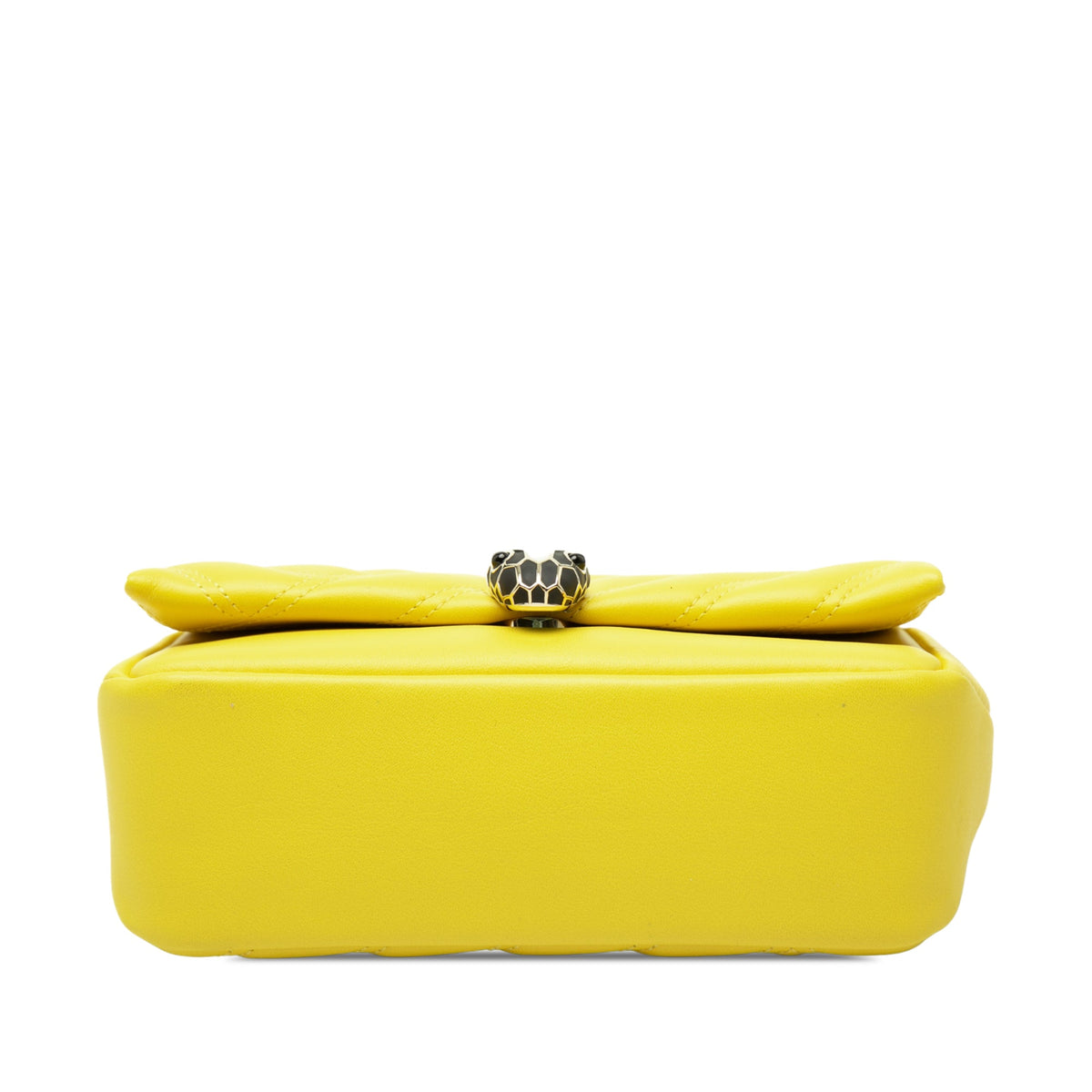 Bvlgari Leather Serpenti Cabochon Chain Crossbody — Yellow