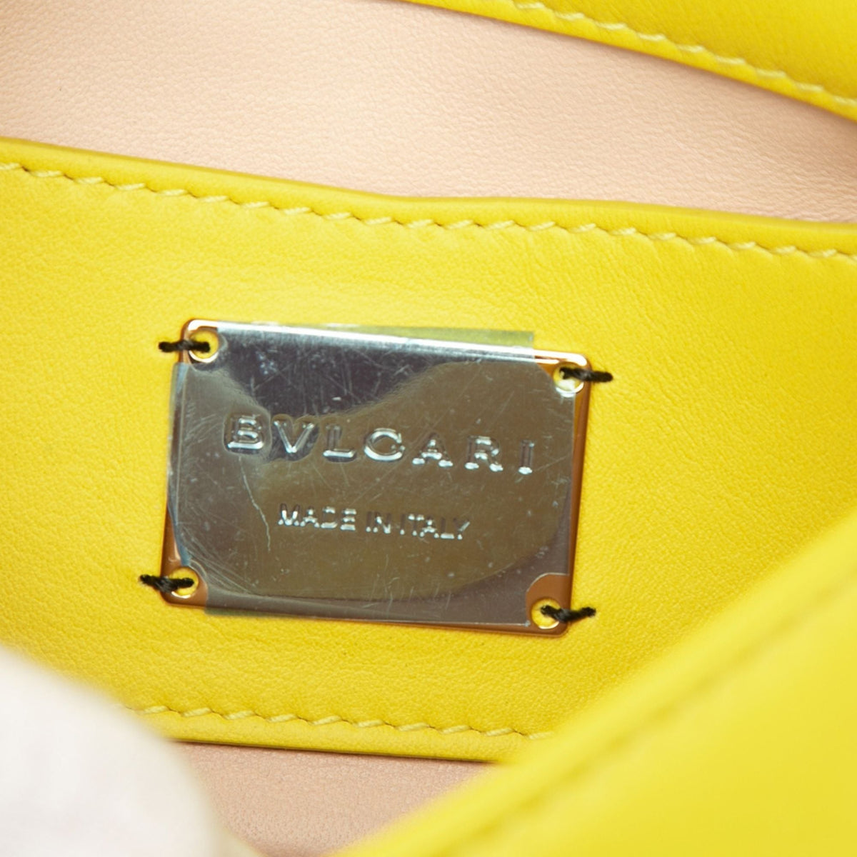 Bvlgari Leather Serpenti Cabochon Chain Crossbody — Yellow