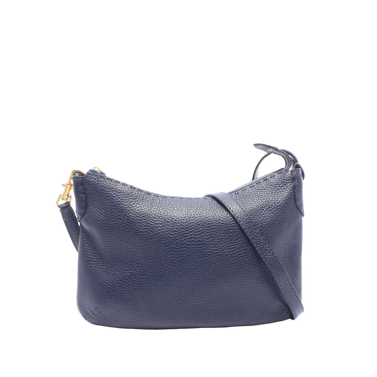 Fendi Medium Leather Selleria Crossbody — Blue