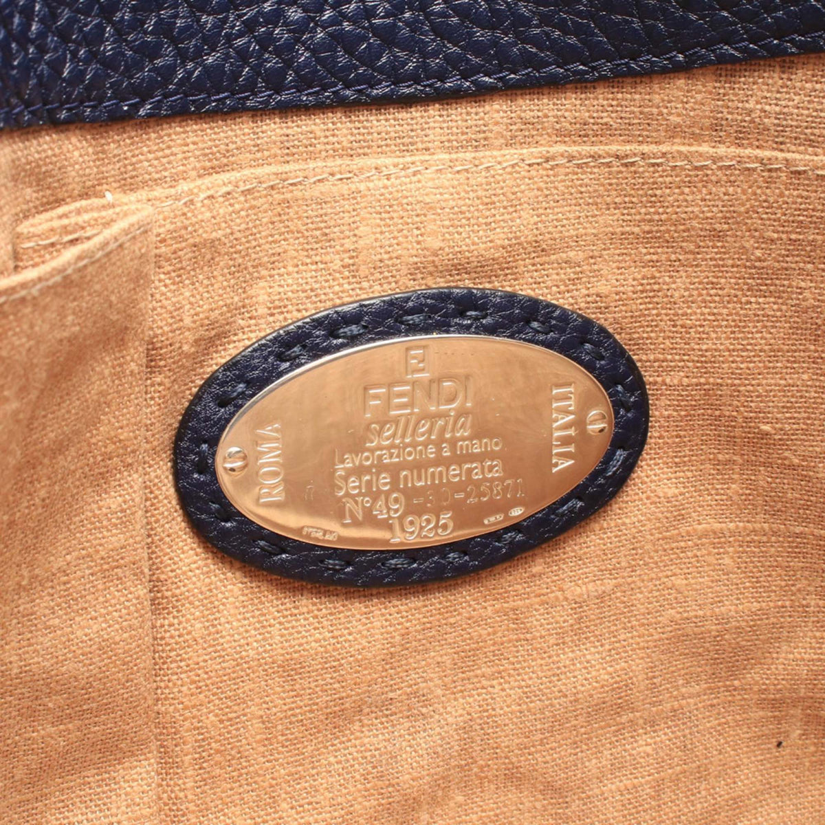 Fendi Medium Leather Selleria Crossbody — Blue