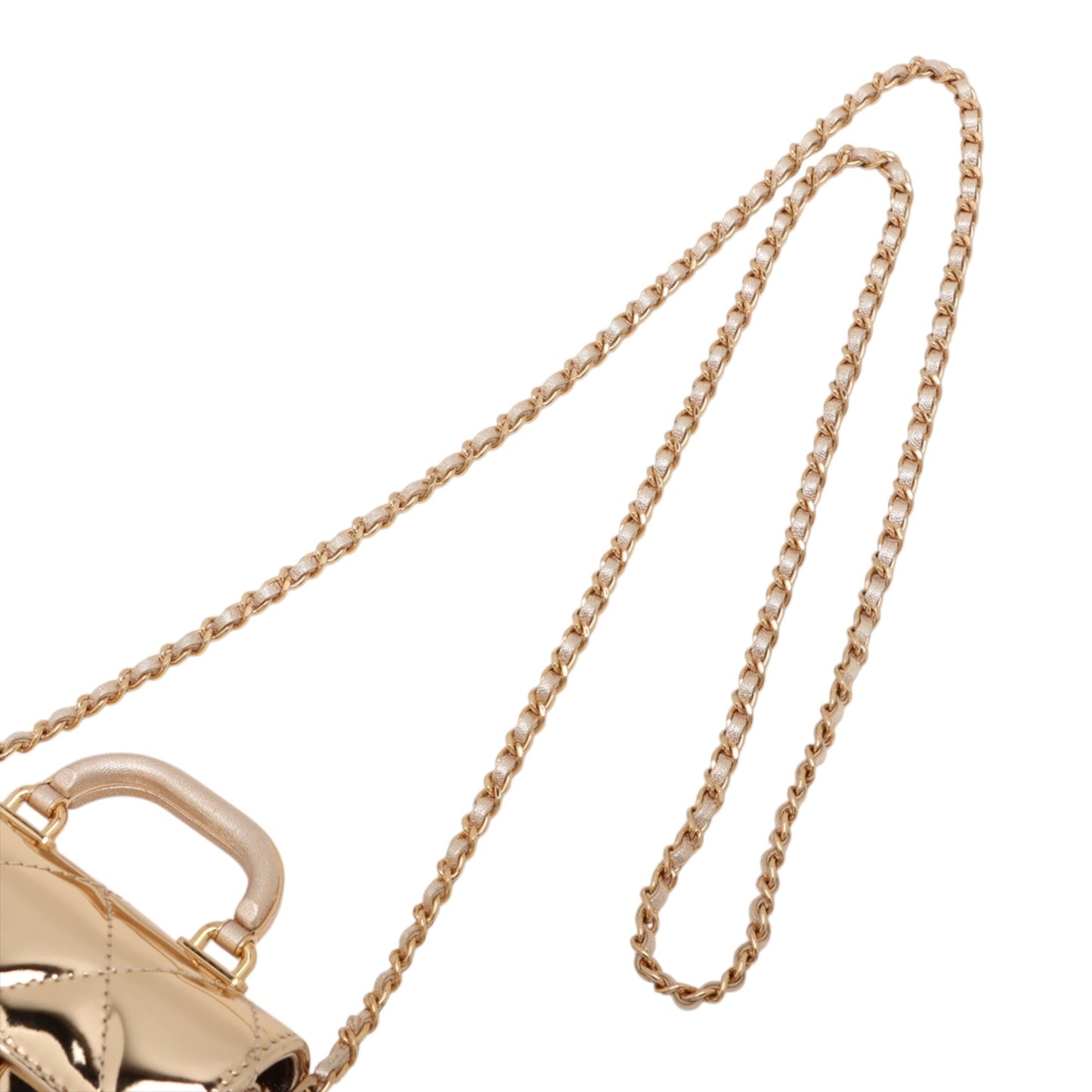Chanel CC Metallic Quilted Calfskin Top Handle Bag