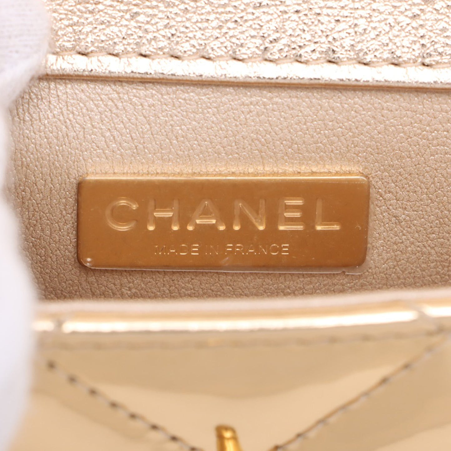 Chanel CC Metallic Quilted Calfskin Top Handle Bag