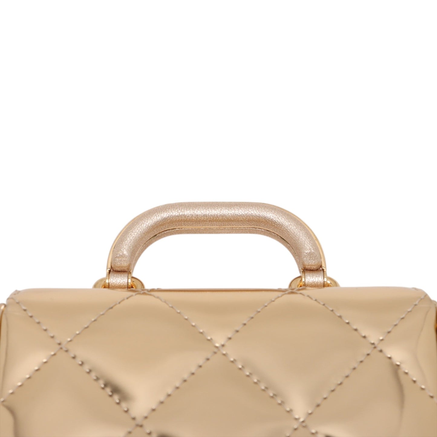 Chanel CC Metallic Quilted Calfskin Top Handle Bag