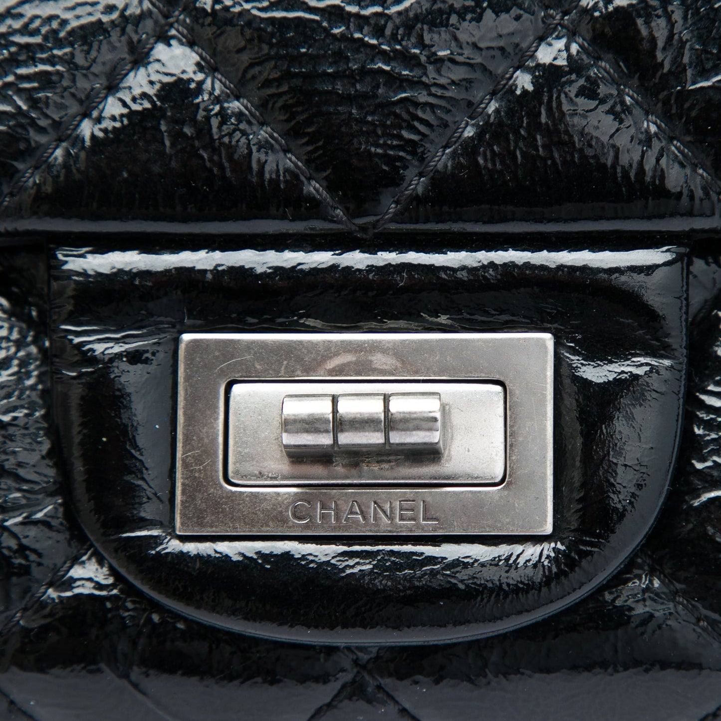 Chanel Quilted Crinkled Patent Reissue 2.55 Double Flap 227
