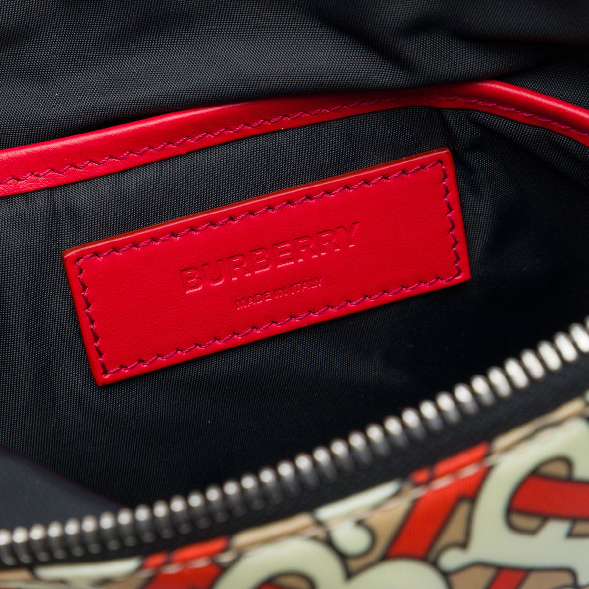 Burberry TB Monogram Nylon Flat Messenger Bag — Beige