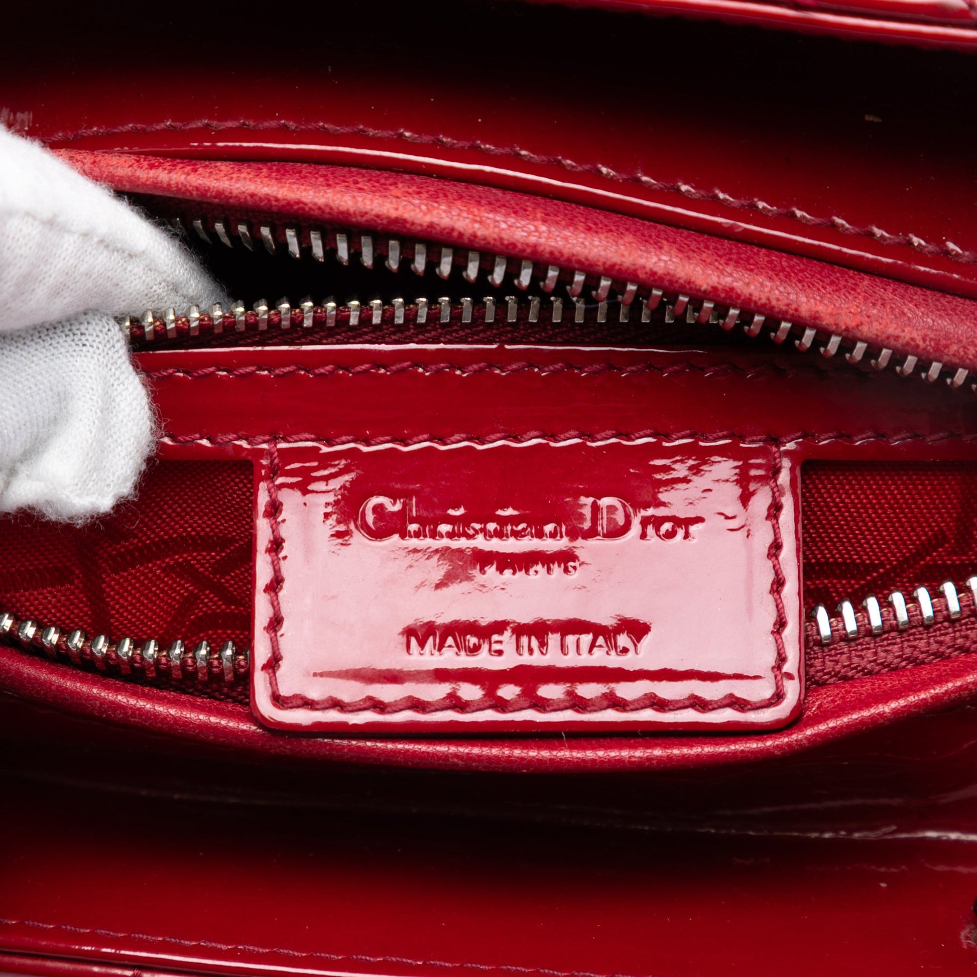 Dior Medium Patent Cannage Lady Dior