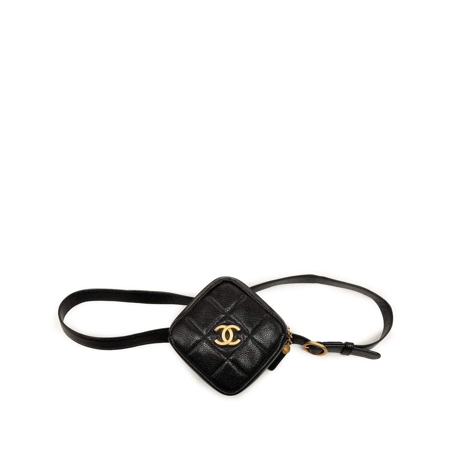 Chanel CC Quilted Caviar Diamond Coin Purse Belt Bag