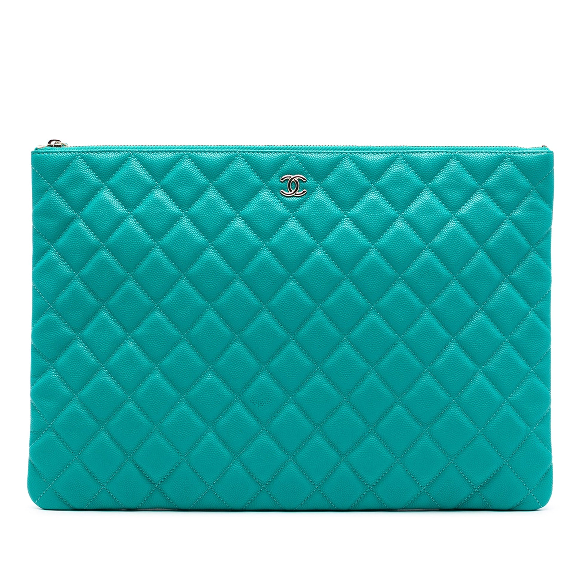 Chanel Large Quilted Caviar O Case Clutch