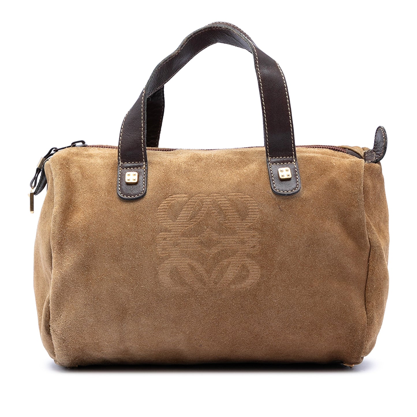 Suede Anagram Boston Bag
