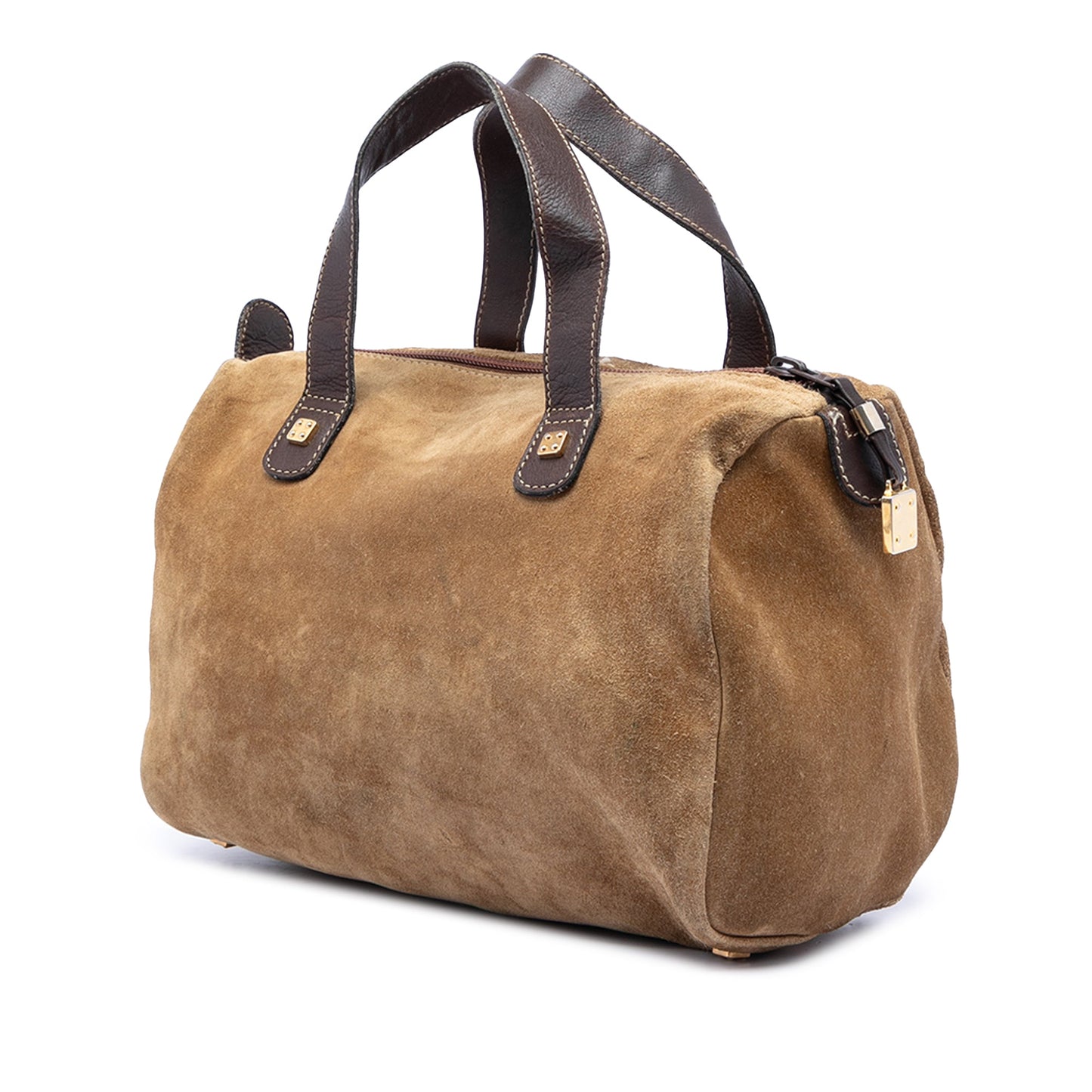 Suede Anagram Boston Bag