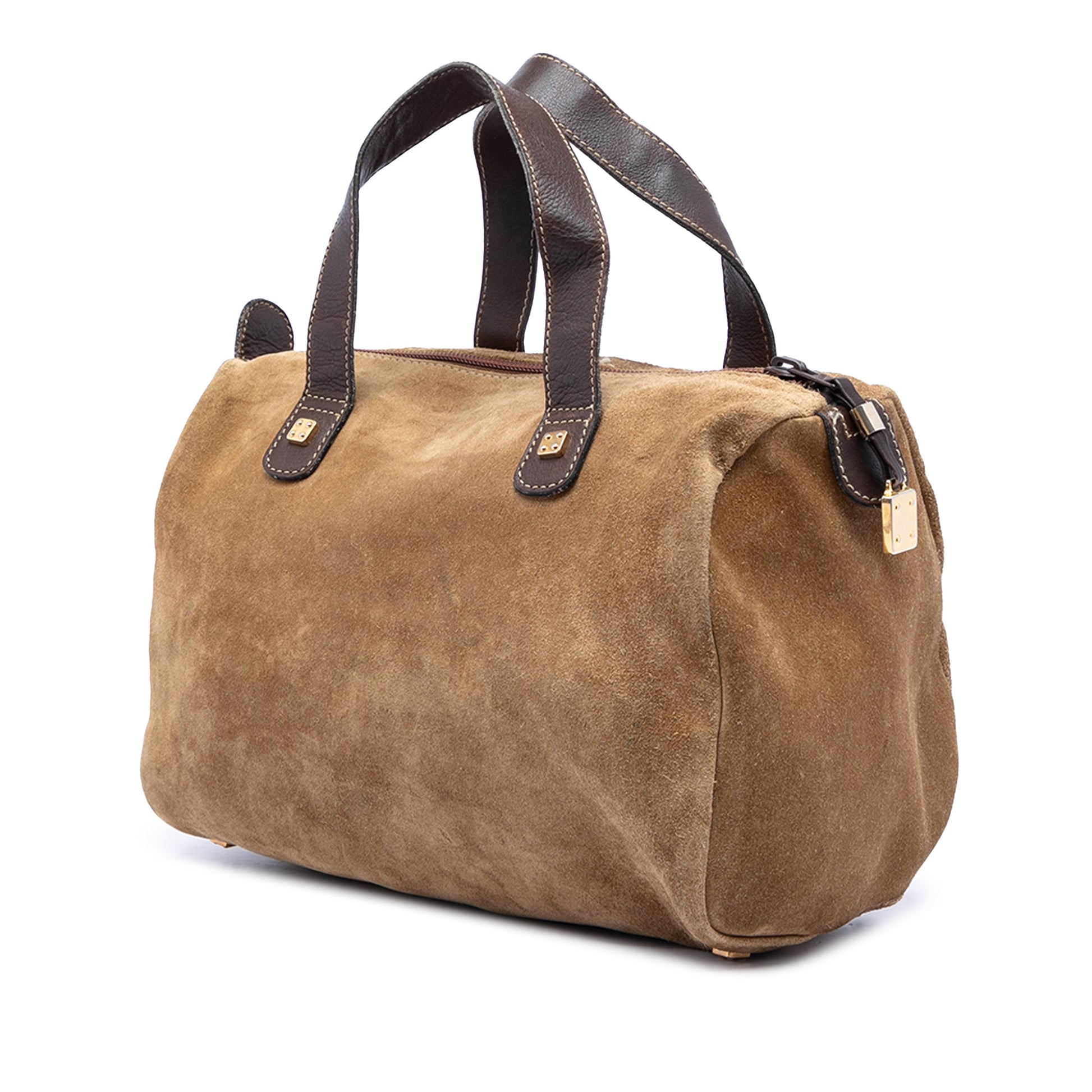 Suede Anagram Boston Bag