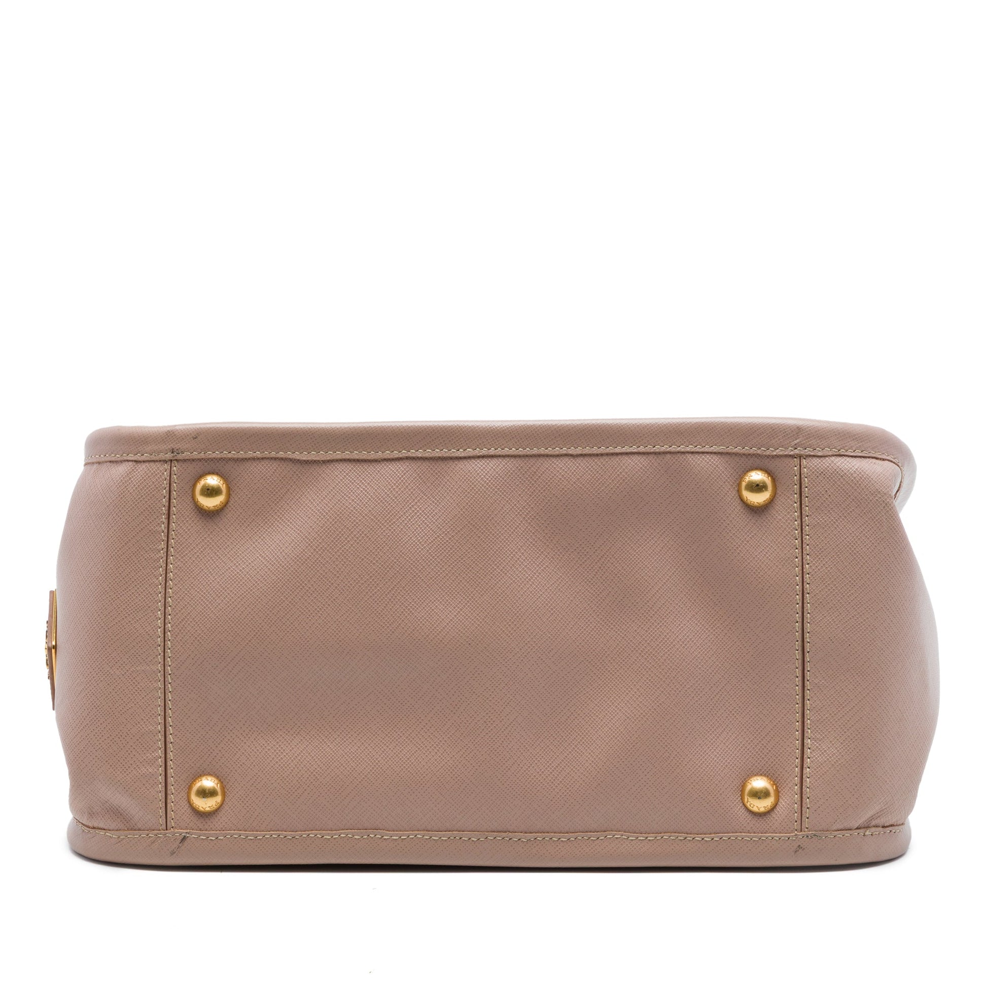 Prada Saffiano Lucido Top Handle Frame Tote