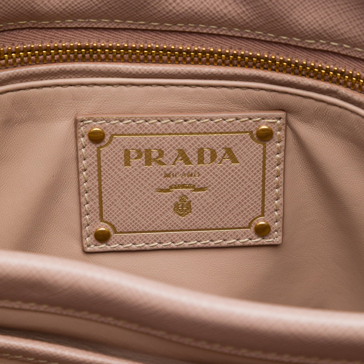 Prada Saffiano Lucido Top Handle Frame Tote