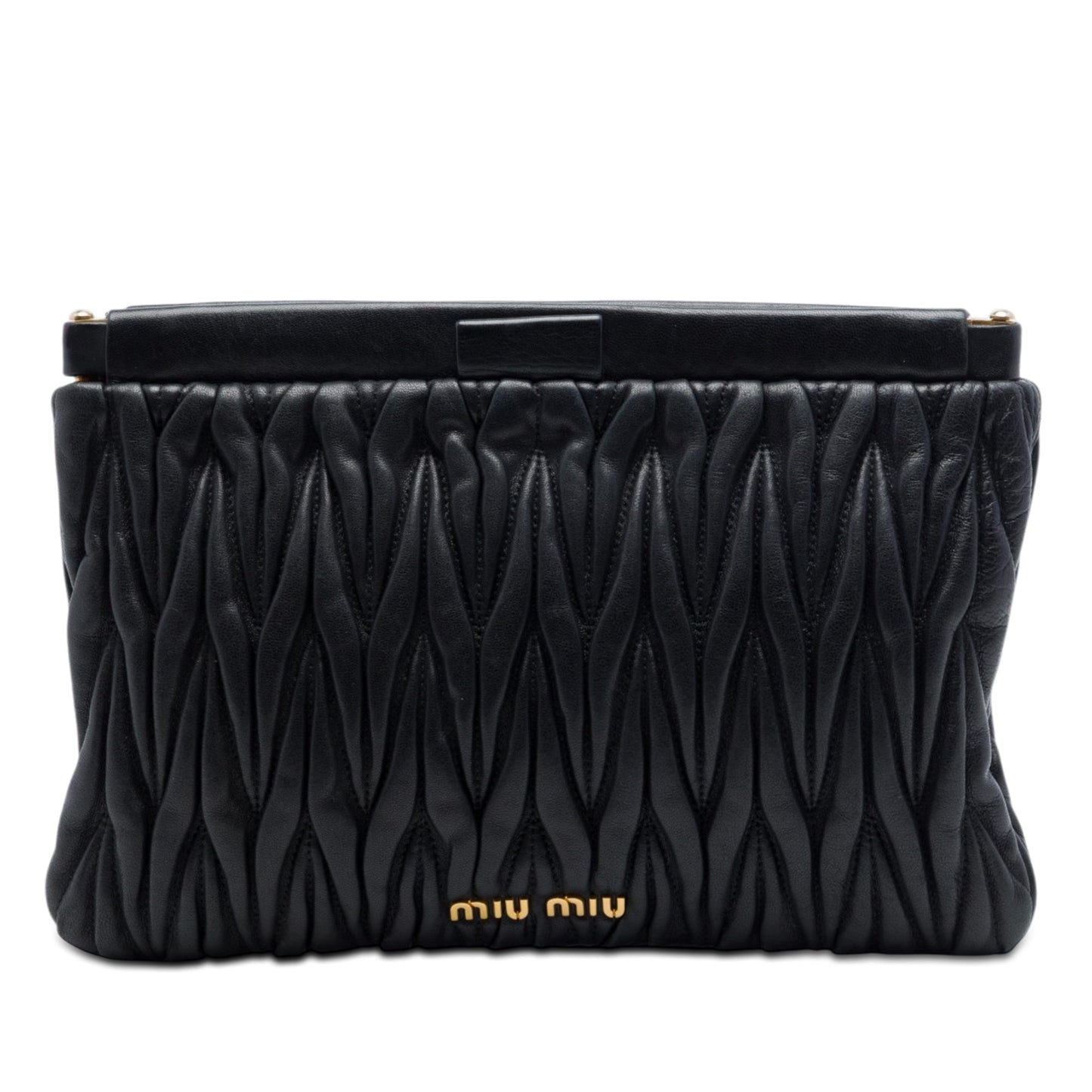 Miu Miu Matelasse Nappa Frame Clutch